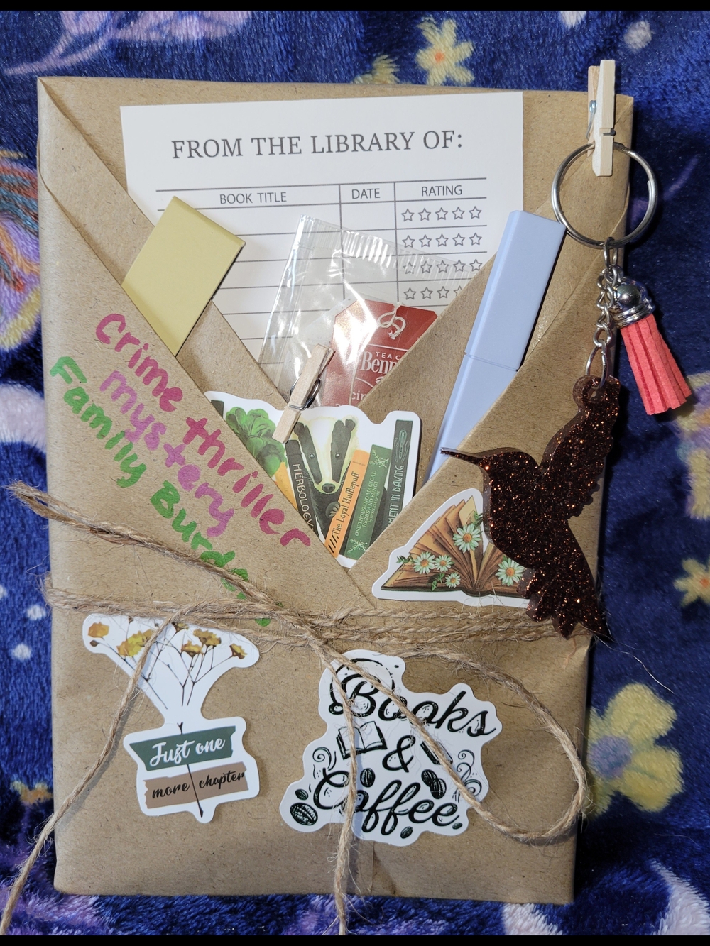 Blind Date Witg A Book + Homemade Glitter Hummingbird Keychain